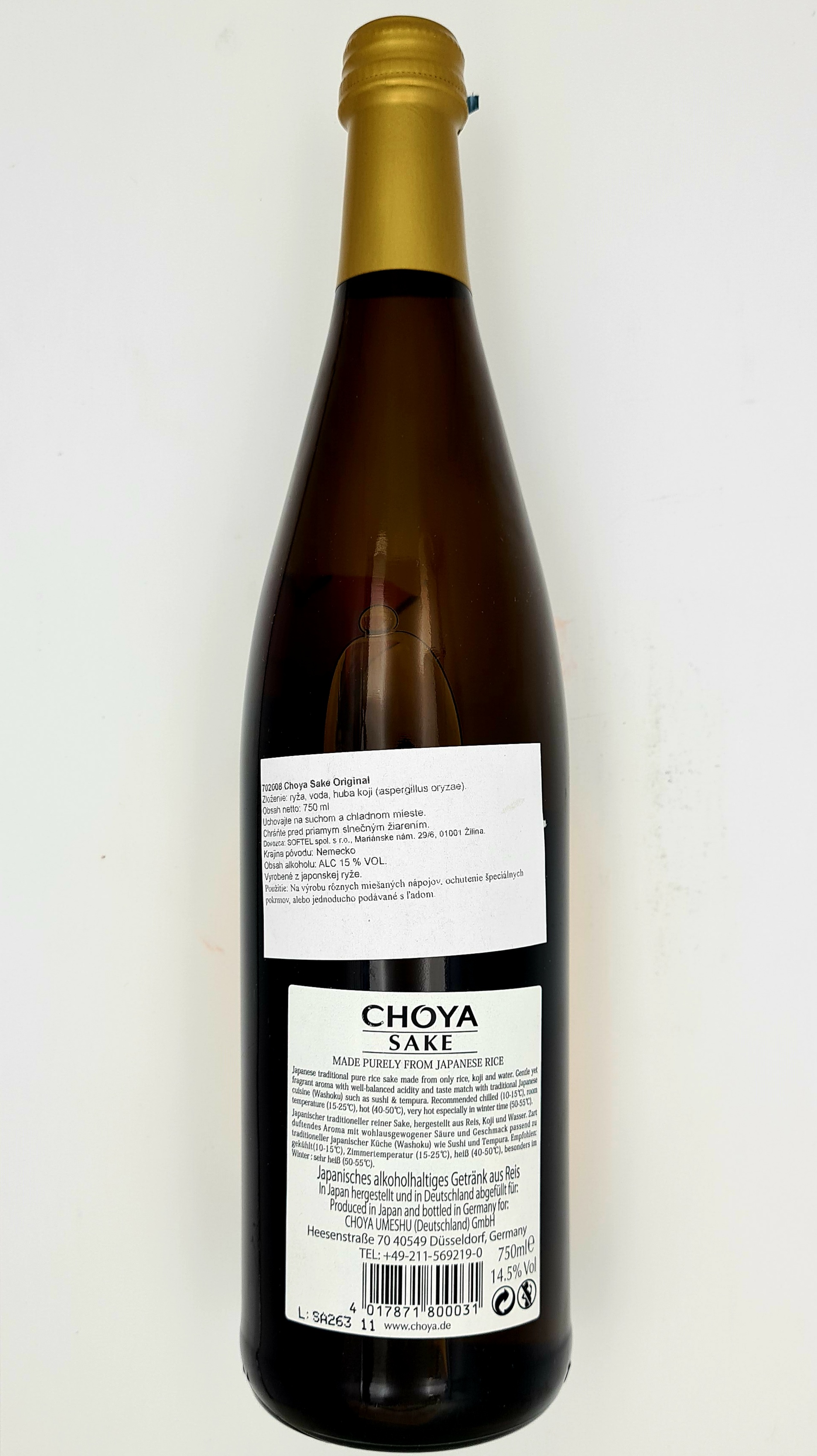 Ryžové víno Sake Choya original 750 ml