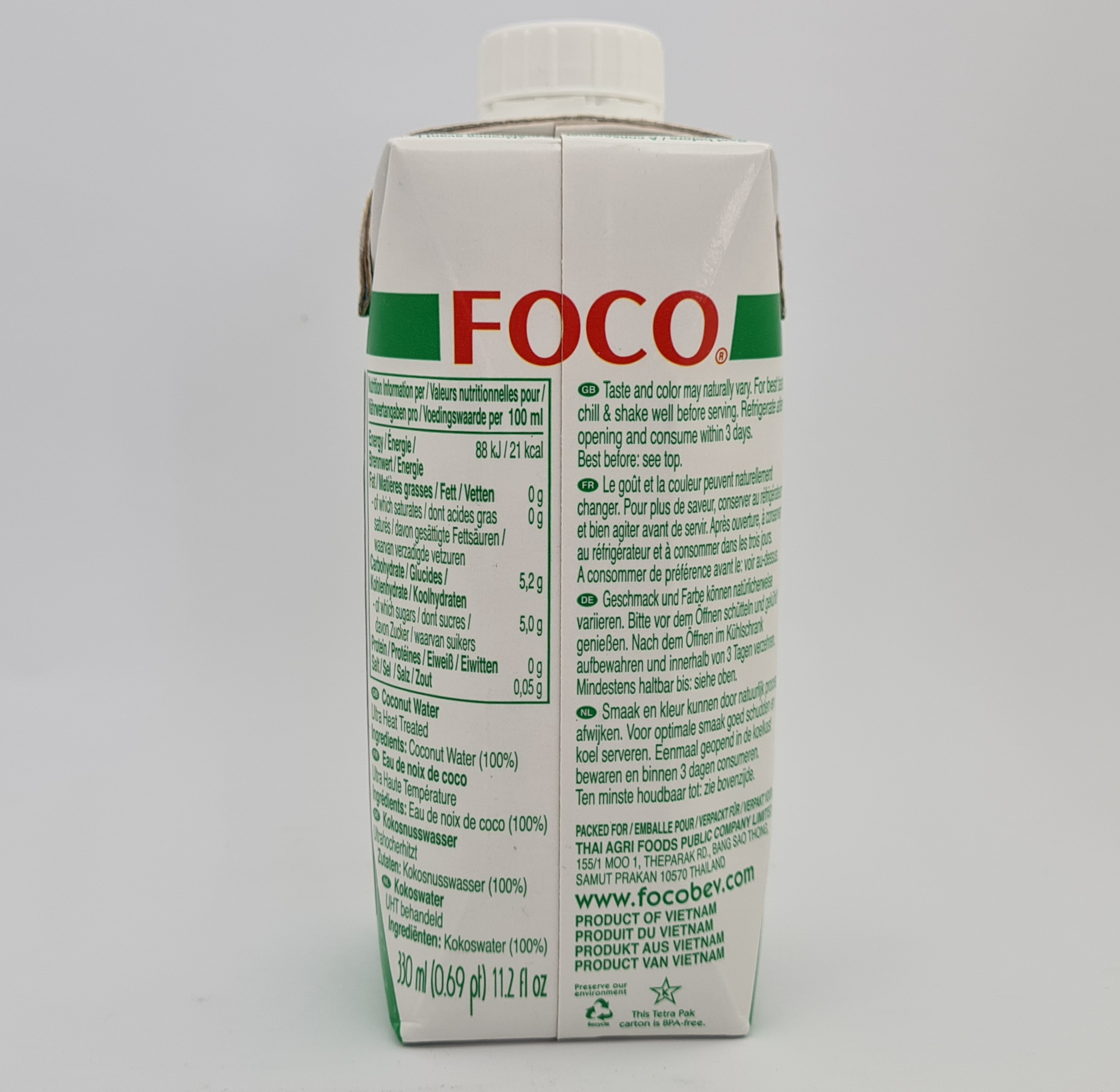 Prírodná kokosová voda Foco 330 ml