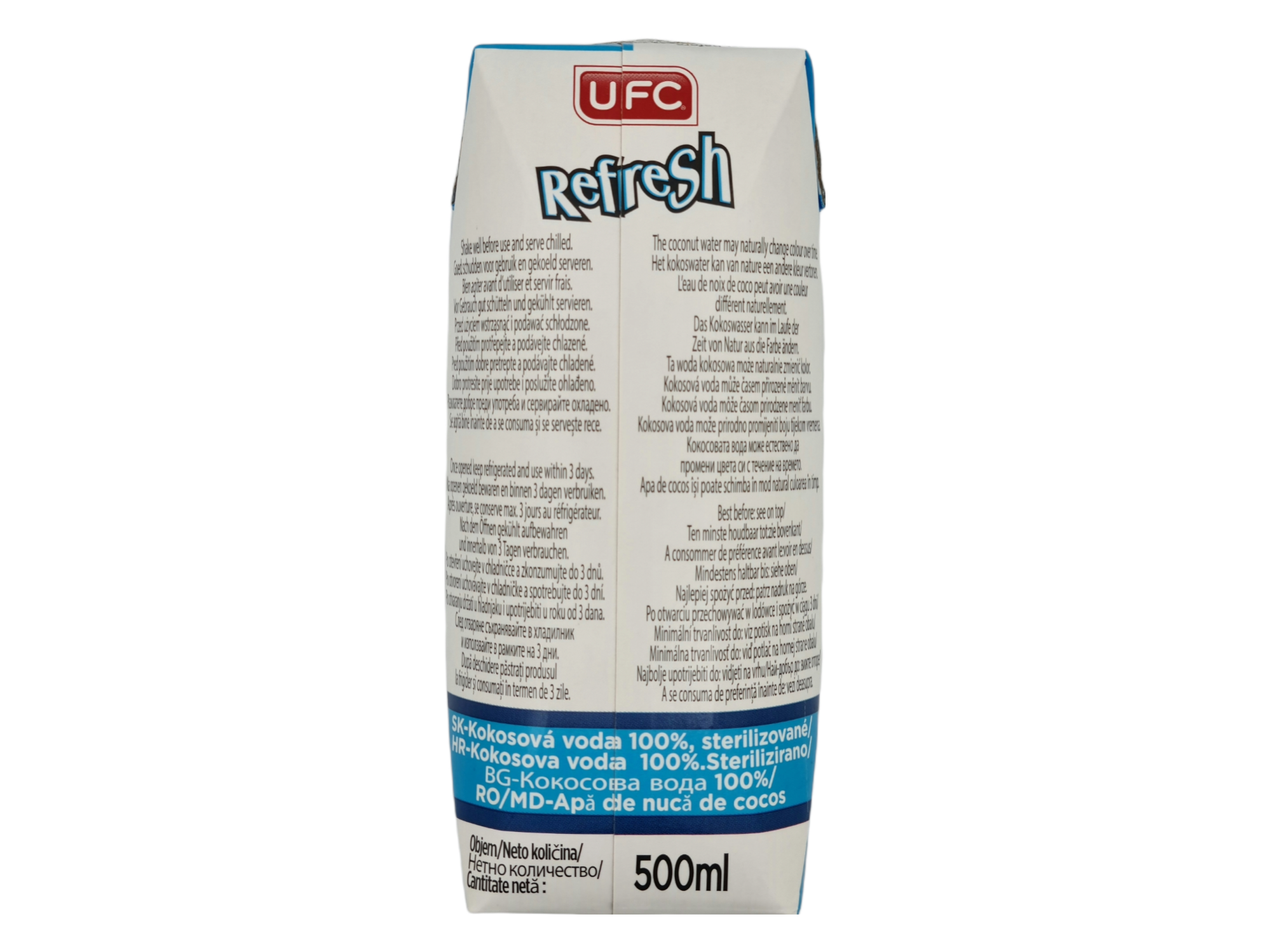 100 % prírodná kokosová voda UFC 500 ml