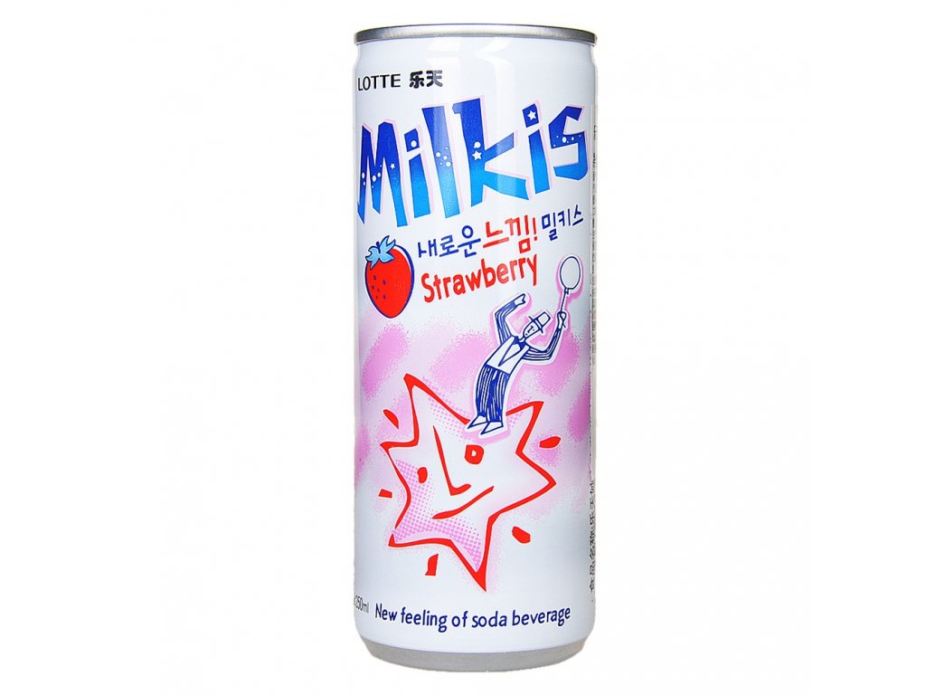 Kórejský sýtený mliečny nápoj s jahodovou príchuťou 250 ml