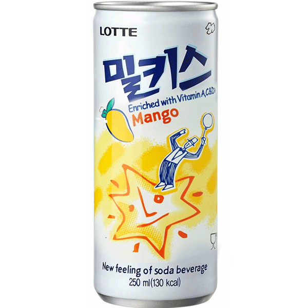 Kórejský sýtený mliečny nápoj s mangovou príchuťou 250 ml