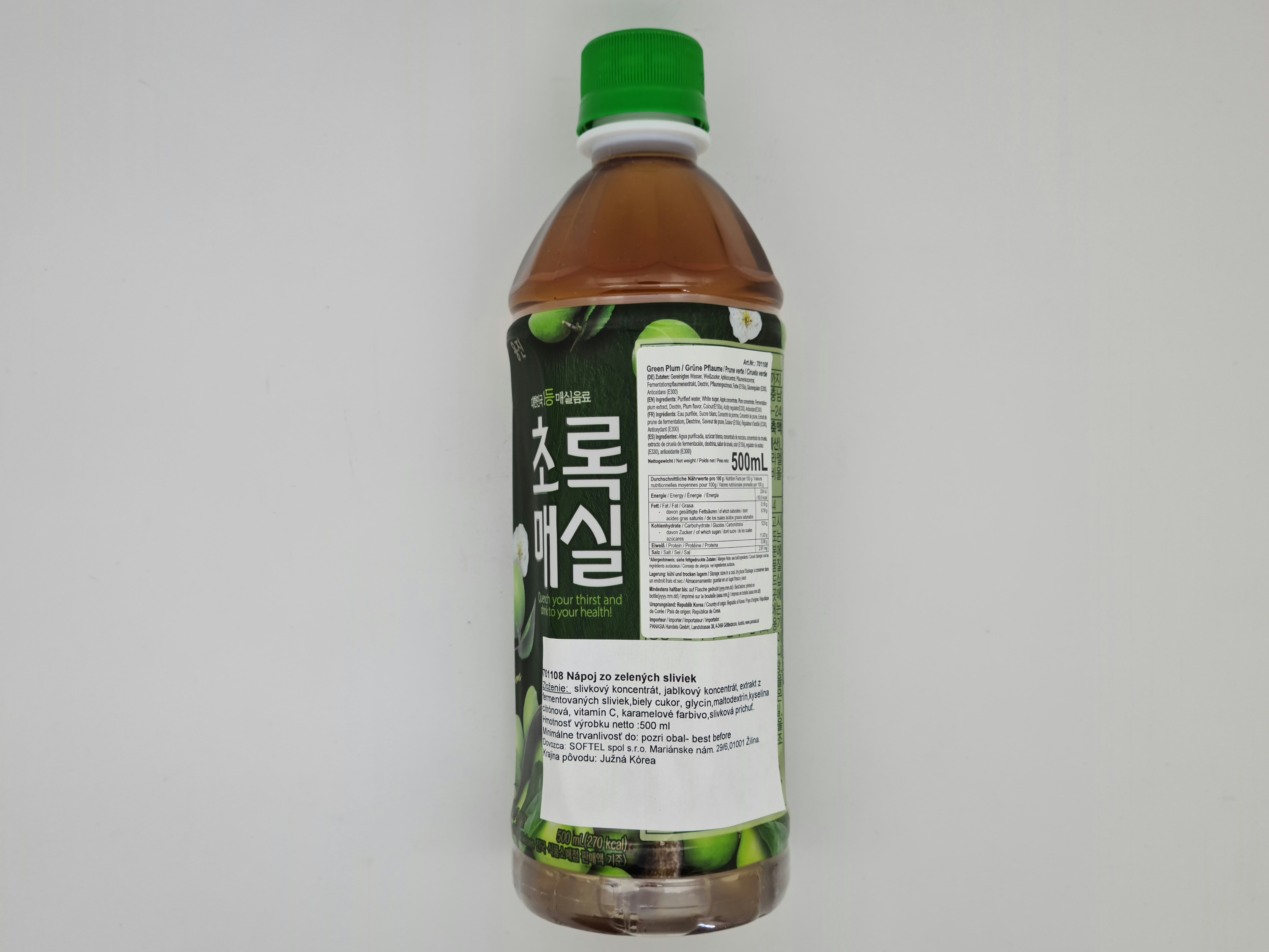 Nealkoholický nápoj zo zelených sliviek 500 ml