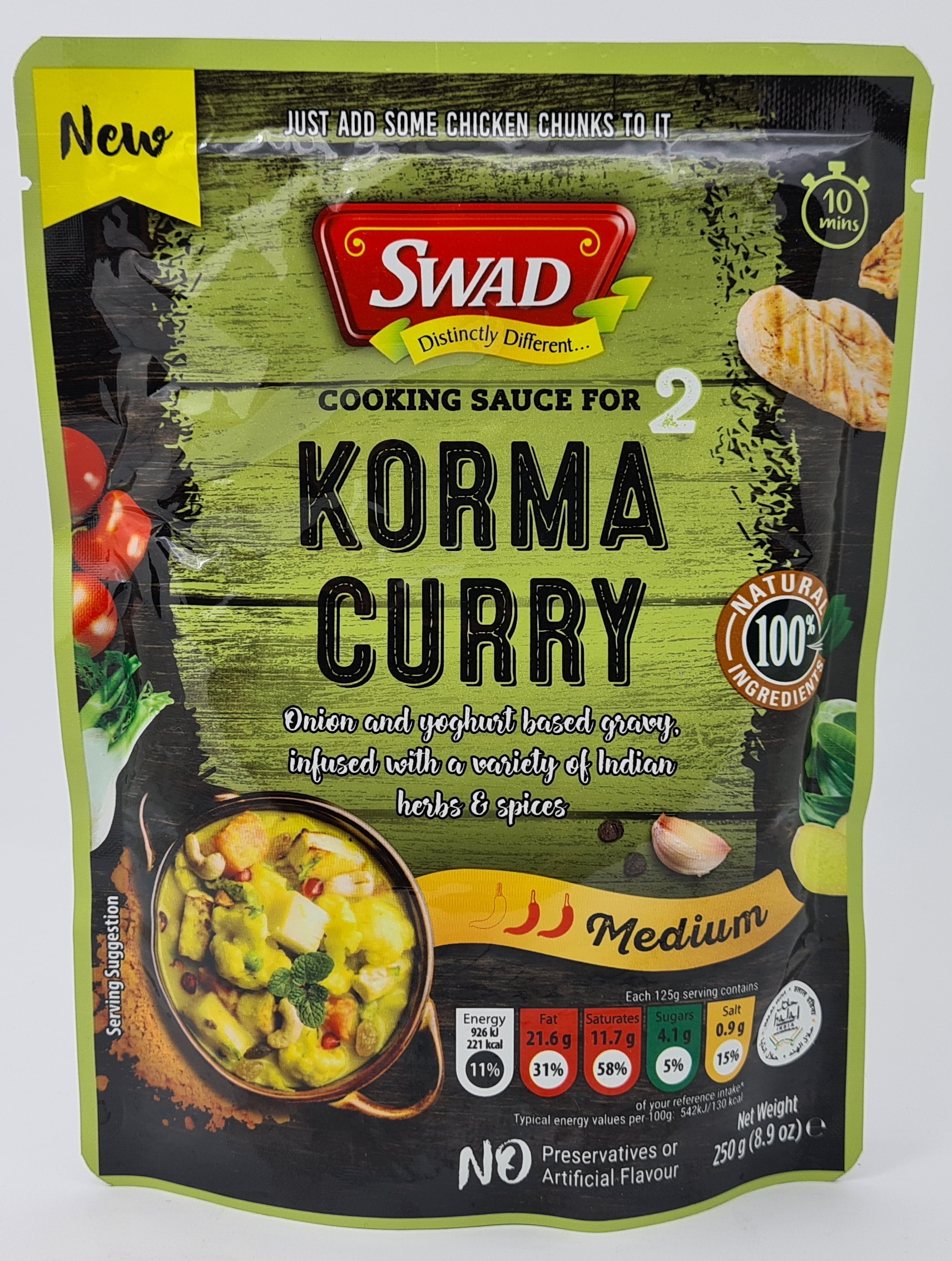 Indická hotová omáčka Korma Curry medium 250 g