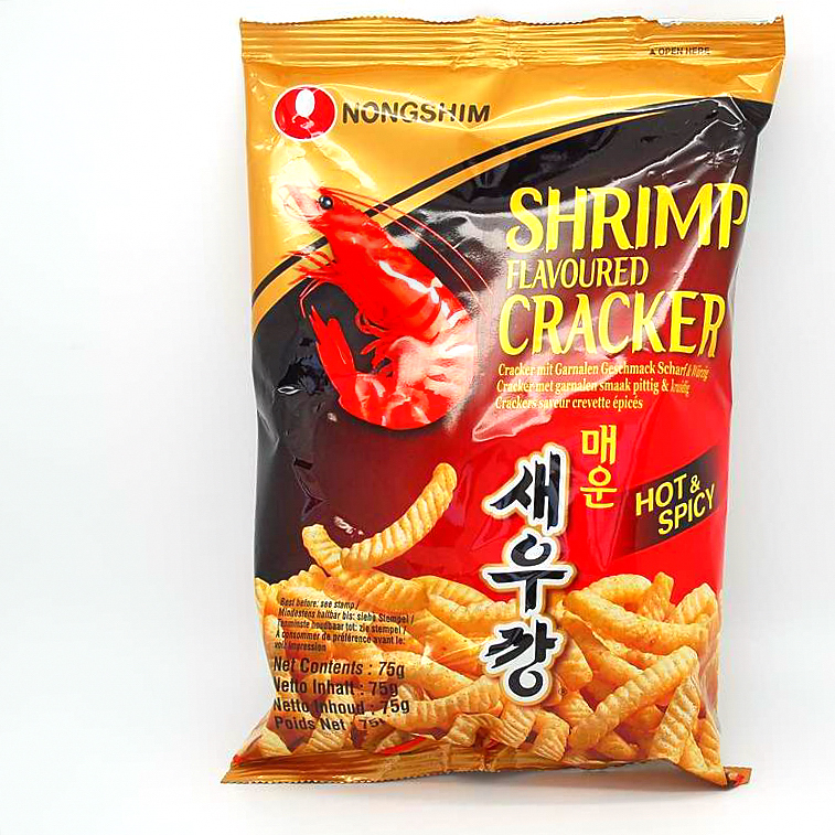 Kórejské krevetové chrumky pikantné Nongshim 75 g