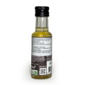 Zadná strana fľaše ryžového octu Kikkoman 125 ml s detailným záberom na slovenskú informačnú etiketu. Text uvádza zloženie (50 % ryžový ocot, cukor, voda, soľ) a konkrétny návod na použitie: pridať 3 polievkové lyžice octu do 360 g uvarenej ryže. Viditeľn