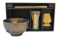 Japonský matcha set Kurobizen EDO JAPONSKO, keramická miska Ø13 cm x H7 cm, set 4 ks 
