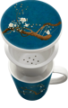 Hrnček na čaj s keramickým sítkom vzor Magnolia blue