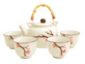 Set na čaj biely s motívom sakury (pre 4 osoby)