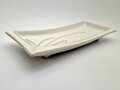 Podnos biely  s lemovaním a dekorom 10 x 23cm