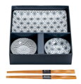 Set na sushi pre 2 osoby čierny vzor TOKYO