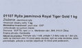 Slovenská etiketa jasmínovej ryže royal tiger gold 1 kg