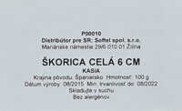 Slovenská etiketa škorica celá 100 g