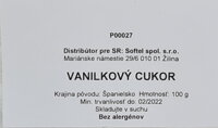 Slovenská etiketa vanilkového cukru 100 g