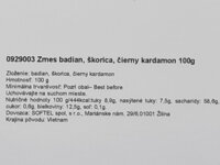 Slovenská etiketa zmes korenia badian, škorica, čierny kardamon 100 g