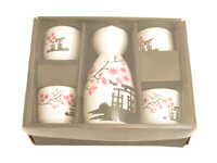 Darčeková kazeta čínskeho porcelánu na servírovanie saké