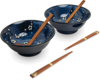 Sada ramen misiek Edo Japan Hana Blue s paličkami a naberačkami