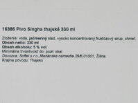 Slovenská etiketa piva Singha 330 ml