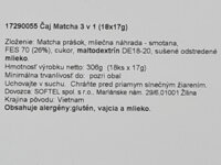 Slovenská etiketa porciovaného čaju matcha 3v1