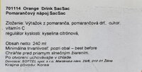 Slovenská etiketa pomarančového nápoja SacSac 240 ml