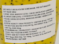 Slovenská etiketa nápoja Vinut mango so semienkami bazalky 290 ml