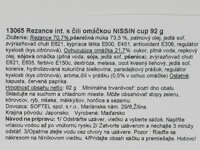 Slovenská etiketa čili rezancov Soba Nissin cup 92 g