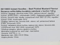 Slovenská etiketa rezancov JML s hovädzou príchuťou a nakladanou kapustou 120 g