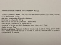 Slovenská etiketa čerstvých ručne robených rezancov Yuanfu 400 g