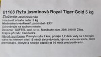 Slovenská etiketa prémiovej jasmínovej ryže Royal Tiger Gold 5 kg