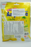 Zloženie citrónových cukríkov s mätou Lotte Anytime 74 g