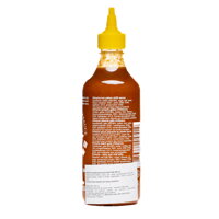 Slovenská etiketa čili omáčky Sriracha žltá Flying Goose Brand 455 ml