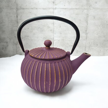 Liatinový čajník Zen, fialovo-zlatý (0,5 l)