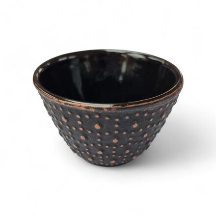 Liatinová šálka Arare, čierno-medená (0,12 l)