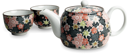 Set na čaj kvetinový vzor pre 2 osoby