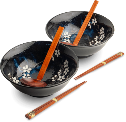 Porcelánová súprava misiek na ramen Anemone Blue 21cm