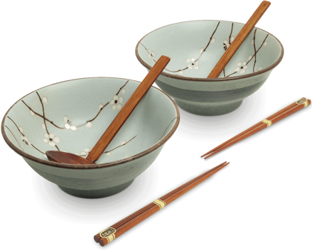 Ramen set 2 misiek s motívom sakury 22cm EDO JAPAN