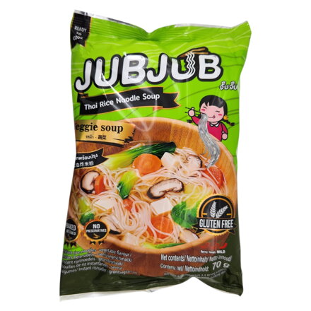 Bezlepkové instantné ryžové rezance JUBJUB zelenina 70g