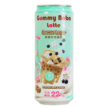 Nápoj O´s Bubble Gummy Boba latte hnedý cukor 470ml