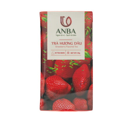 Čaj čierny s príchuťou jahody ANBA 50g  (25 x 2g)