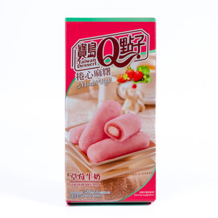 Koláčiky ryžové Mochi jahodové rolky 150g