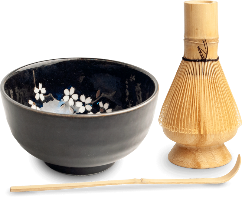 Porcelánová matcha súprava Blue 4-dielna