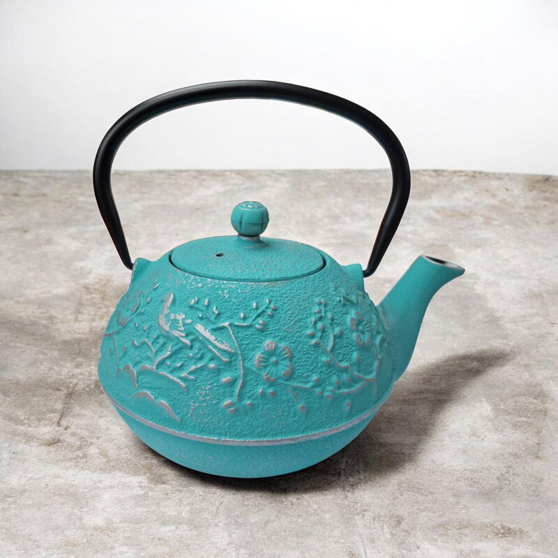 Liatinový čajník Sakura, tyrkysový (0,7 l)