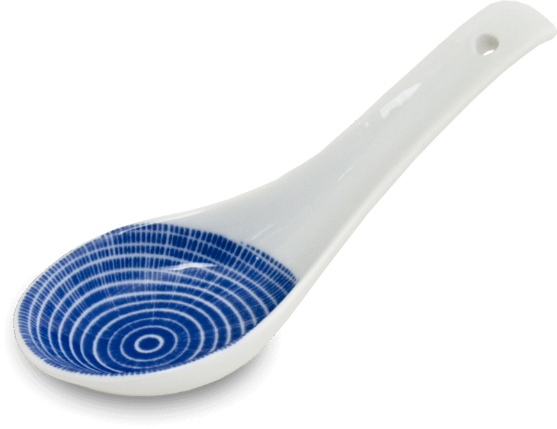 Lyžica porcelánová modrá