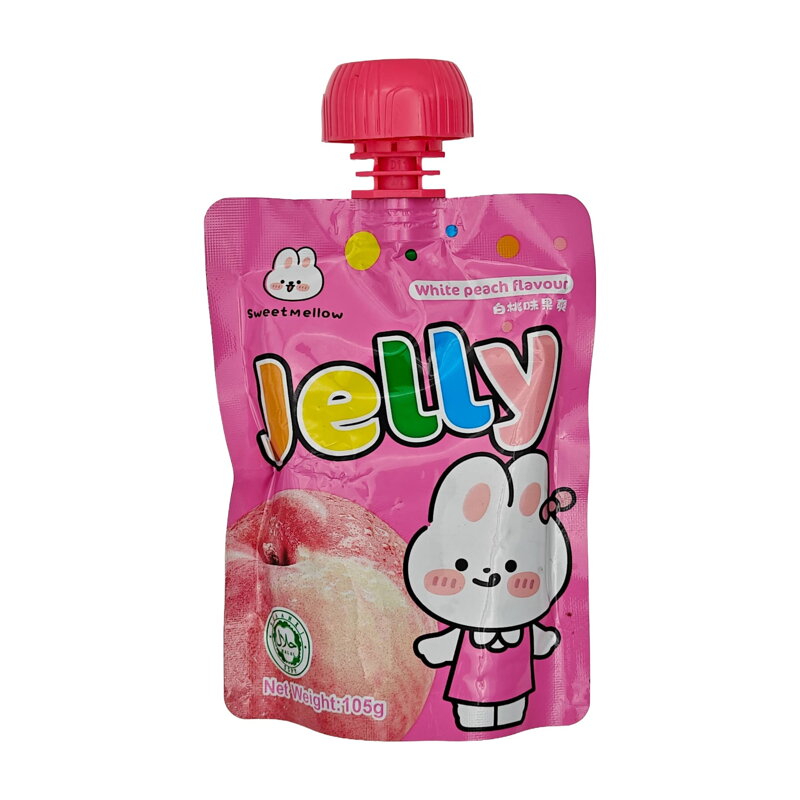 Želé s príchuťou Biela broskyňa SWEETMELLOW 105g