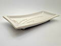 Podnos biely  s lemovaním a dekorom 10 x 23cm