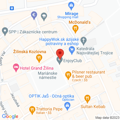 Google map: Mariánske námestie 29/6 Žilina 01001
